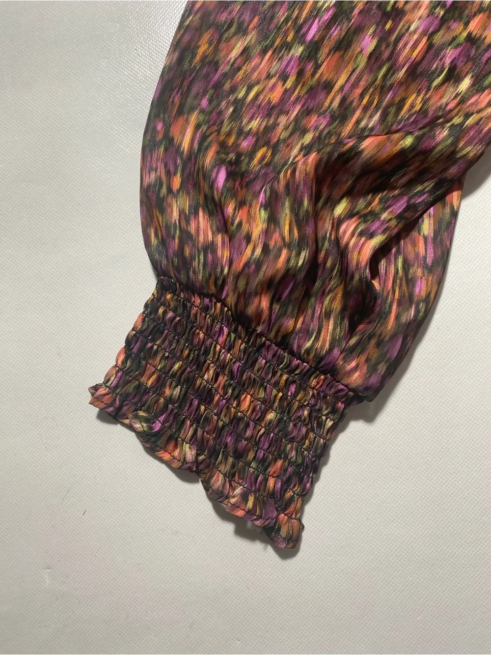 NEW Plus Sz 2X Democracy Floral Print V-Neck Long Smock Cuff Sleeve Blouse $84 - Picture 2 of 13